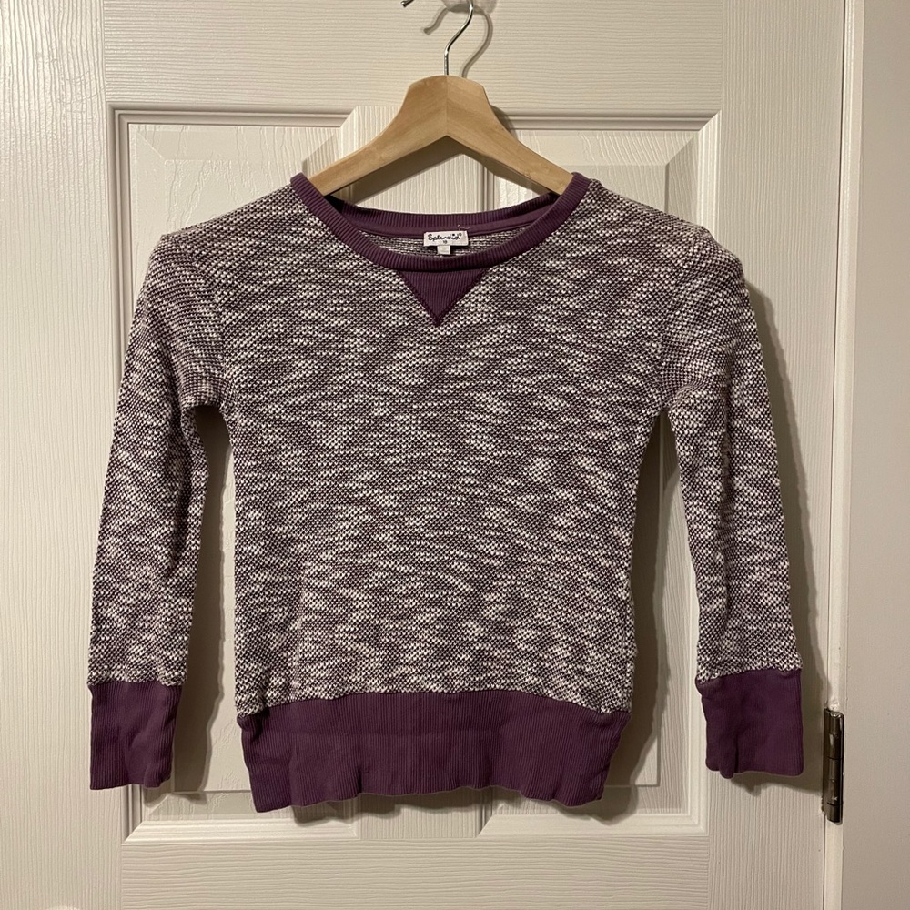 Splendid kid purple & white sweater sz 10 - Picture 1 of 7